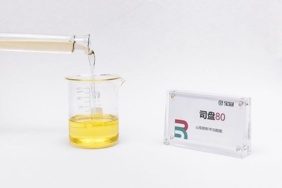 Span 80, também conhecido como Sorbitano Monooleato, referido como s-80 líquido oleoso amarelo claro