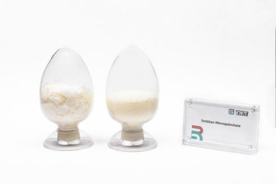 Bom preço. Monopalmitato de sorbitano ou palmitato de sorbitano Fórmula molecular C22H42O6 Sólido granular amarelo claro Valor HLB 6.7 Estabilizador Especificador lubrificante suavizante Agente de acabamento Dispersante on-line